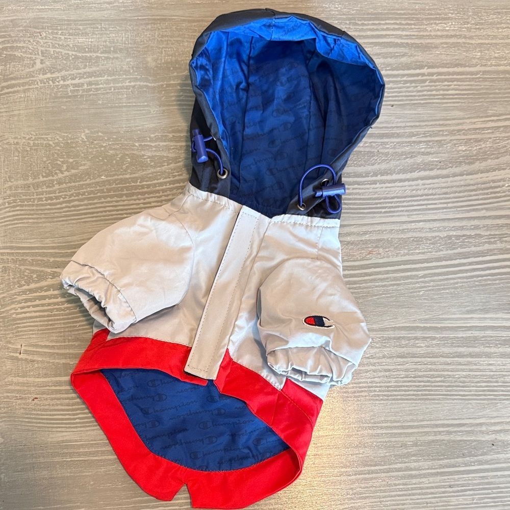 Champion Pet Jacket with Hood - Red, Blue, Gray
